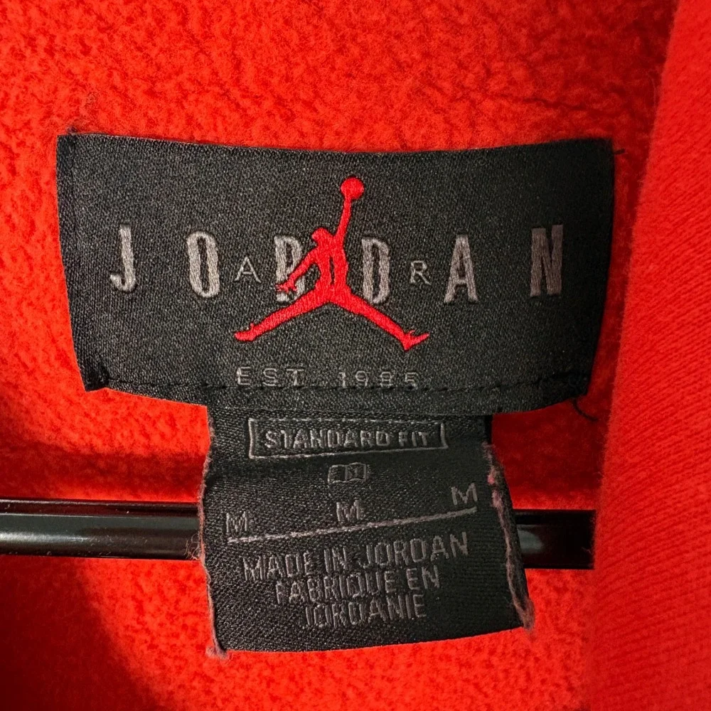Jordan Brand Mens Red Racing Checkerboard Jumpman Signature Hoodie Size M - Picture 2 of 8